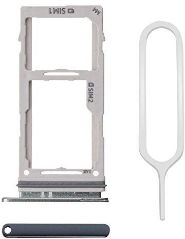 MMOBIEL Tiroir Carte Dual Sim de Rechange Compatible avec Samsung Galaxy S10 / S10 Plus 2019 - INCL. Joint en Caoutchouc et l'épingle SIM - Support Carte SIM - Noir