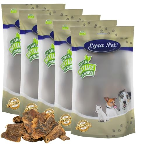Lyra Pet® 5 kg Rinderherz getrocknet - Kausnack für Hunde Hundefutter | Fettarmer & natürlicher Kauartikel - Proteinreiches Leckerli - Gut verträgliche Belohnung - Mit natürilchem Taurin