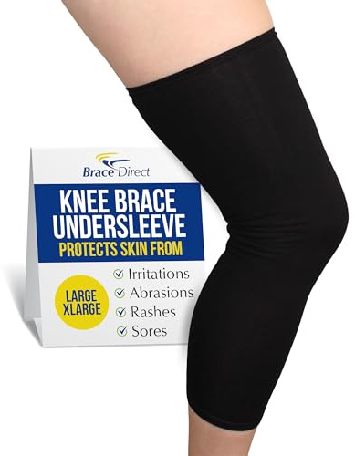 Brace Direct Knee Brace Undersleeve, Thin Non-Slip Compression Sleeve Liner