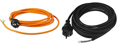 as - Schwabe PUR Baustellen-Anschlussleitung 5 m – Robuste Leitung 230 V, 16 A mit Polyurethan-Außenmantel & Bohrmaschinen-Anschlussleitung - 5m Gummi-Anschlussleitung H05RN-F 2x1,0mm
