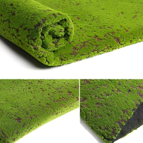 VIFERR Tappeto di Muschio Artificiale Muschio, Tappeto Erboso Finto Piante Verdi Decorative Muschio Erba 100 cm × 100 cm Pianta Verde Prato Ornamento in Miniatura per Casa Giardino Patio Decor