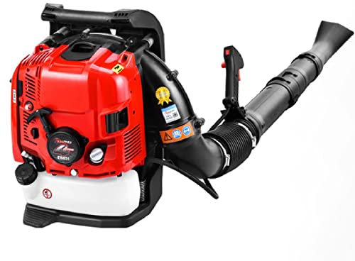 Laubbläser Benzin rückentragbar, Kraftvoller 4-Takt-Luftgekühlter Motor, Praktischem Häcksler mit Geschwindigkeitsregler Benzinmotor, Kann zum Entfernen von Blättern/Schmutz/Schnee