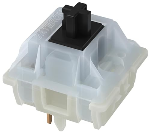 kutethy Gateron Switches Teclado mecánico Negro lechoso Amarillo 5 Pines para Todos los teclados mecánicos MX (72 Piezas, Negro)