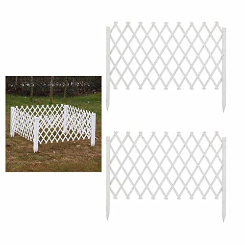 2PCS Staket Hund - Stängsel, Vit Utomhusklättringsblomstställ, Infällbart Stängsel För Insynsskydd, Husdjursstängsel I Trä I Marken, Dekorativt Staket För Enkel Installation (Size : 180 * 90cm)