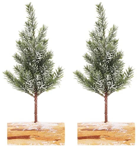 Garneck 2pcs Artificial Snowy Christmas Trees Miniature Xmas Trees for Mantel Decor Small Fake Plants for Desktop Decor for Christmas Party