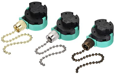 sourcing map Tirar Cadena Interruptor 3 Velocidad 4 Cable Reemplazo para Techo Ventilador Lámpara Luz Juego de 4 Colores