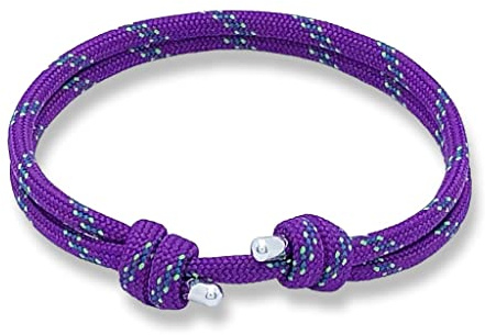 arana's - Bracciale nautico donna uomo bambino bambina | Colore rosa rosso viola nero giallo | Ornamenti in Argento Sterling | Braccialetti marinari fatti a mano | Braccialetti da surf corda paracord