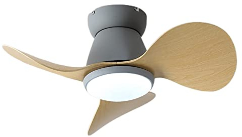 Dceinz 60cm Small Ceiling Fan with Lights and Remote Control - Reversible, Dimmable, Silent 6 Speed Chandelier Fan for Office, Children's Bedroom - Grey