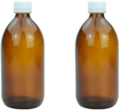mikken 2 Tropfflaschen Medizinflaschen 500 ml Laborflaschen aus Braunglas