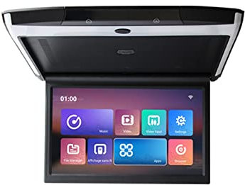 EBAYTV Lettore Dvd Portatile Schermo da 12,5 Pollici for Montaggio su Tetto for Auto 2 + 16GB IPS Schermo 1080P MP5 Video Riproduzioni di Film Automobile Soffitto TV(11.6 Android Black)