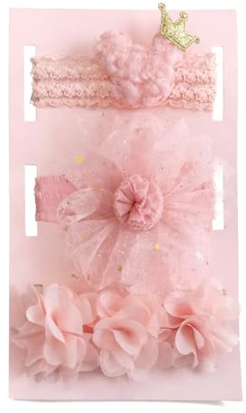 SYGA 3 st barn flicka baby elastiskt hårband prinsessa vindrosett blomma pannband kostym baby huvudbonad foto hårtillbehör för 0-3 år (färg: - 1001) - flerfärgad (färg: - 1012)