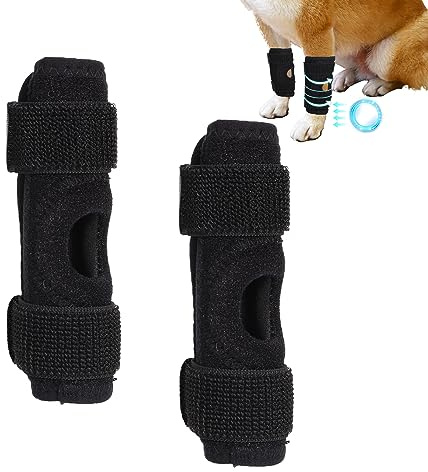 KINBOM Protector de Rodilla para Perros, Protector de Codo para Perros con Barras de Metal Soporte para Piernas Delanteras Caninas para Perros para Protección contra Desgarros del ACL (Tamaño L)