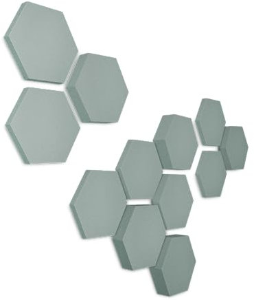 platino24 Akustikpaneele 12 Elemente Edition LOFT 3D I Ø 300mm Akustikplatten Schalldämmung Wand & Decke I Akustikschaum Schall-Absorber aus Basotect 30-70mm mit farbiger Akustikbeschichtung