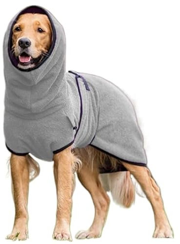 Hundehandtuch Hunde-Bademantel, Handtuch, Bademantel, Haustier-Bademantel, trocknender Mantel, saugfähiges Handtuch for große, mittelgroße und kleine Hunde, super warme Nachtwäsche ( Color : Gray , Si