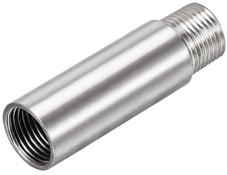 Recogwood Bras d'extension de pommeau de douche, tube d'extension de 8 cm, acier inoxydable, argenté, polie, montage portable, 1 réglage, 2 pièces