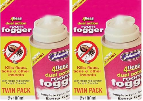 Johnsons Vet 4 Fleas Room Fogger Spray Twin Pack 100 ml, 2 count (Pack of 2)