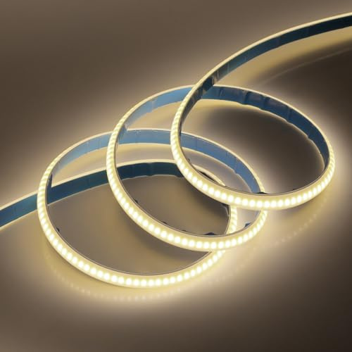 XUNATA Striscia LED COB 220V con Nastro Adesivo, Alta luminosità 320 LED/m Nastri LED, IP65 Impermeabile con Alimentazione con Interruttore (3 Metri, Blanco Natural)