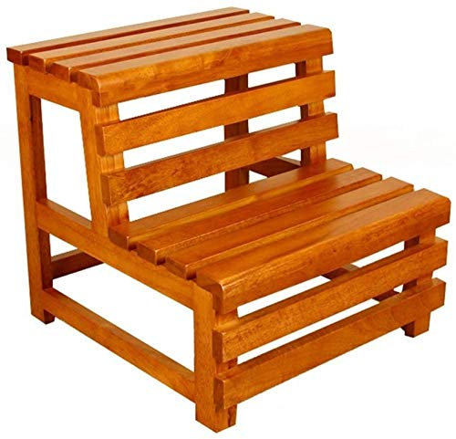 Portable Step Stool Step Stool Rubber Step Stool Wooden Bathtub Stool 2-Layer Staircase Step Ladder Bathroom Step Stool with Mat