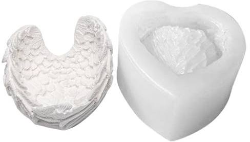 Goldyida Engelsflügel Silikonform Silikonform Herz Flügel Formen Engelsflügel Epoxidharz Formen 3D Engel Flügel Silikon Formen 3D Engelchen Statue Kerzen Gießform Flügel Silikonformen (Kleine)
