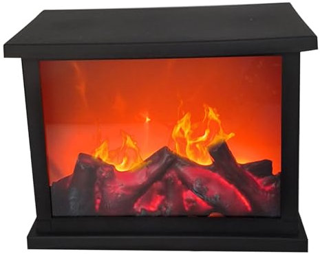 Lanterna per camino 10,9x5,8x8,4 pollici Camino LED senza fiamma a batteria e USB Simulazione di camino da tavolo Mini camino portatile per interni ed esterni Stile 2 Camino da tavolo Mini camino fint