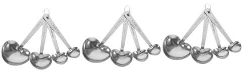 SHOWERORO 12pcs Measuring Spoons Scale Heart Shaped Tablespoons for Cooking Baking