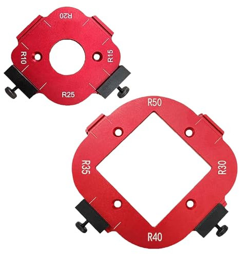 Agrdeed 2 Stück Router Jig Radius Schablonen für Oberfräse, Eckradius Frässchablonen, Robust und Einfach zu Bedienen, Oberfräse Schablone für Holzbearbeitung DIY