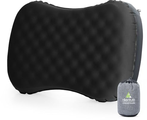 HIKENTURE Almohada inflable, almohada de camping hinchable, cojín cervical ergonómico con espuma, almohada de camping, almohada de viaje, almohada de viaje inflable para exterior, playa, tienda de