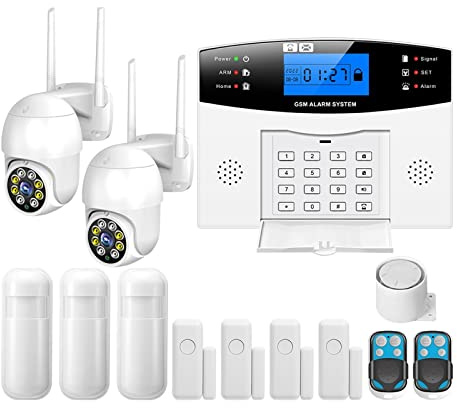 Sistema de Alarma para Casa, TUYA Smart Home GSM alarmas de seguridad for el hogar alarma de hogar inalámbrica for garaje alarmas de seguridad de casa residencial, para el hogar, apartamento(P)