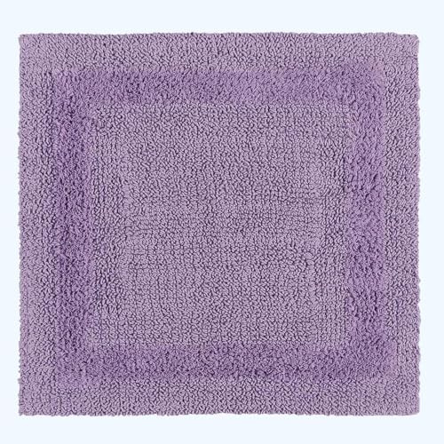 Homescapes Premium Duschvorleger Flieder, Duschteppich 50x50 cm mit Wende-Design, Kleiner Badteppich Baumwolle