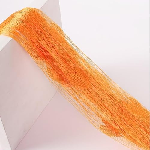 YKAFADE 2 Stück 100 x 200 cm Fadenvorhang Liebe Herz Muster Türvorhang Fenstervorhänge Dekorative Fadengardine Raumteiler Dekoration Fliegenschutz für Party,Hochzeit,Café,Restaurant -Orange