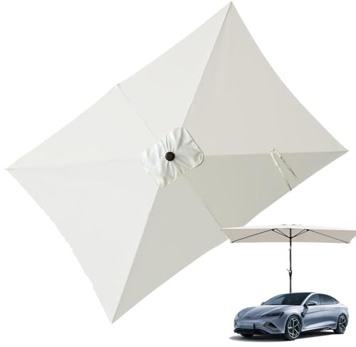 Parasol d'extérieur avec manivelle – Parasol de jardin | Auvent de rechange | Auvent de rechange | Patio de 2 x 3 m | Parasol déporté robuste, beige, Refer to description