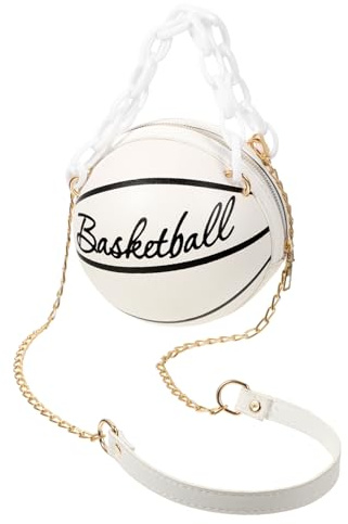 LIFKOME Basketball Letter Crossbody Borse trasportare a forma di pallacanestro Trasporto Borsa per cestino borsa a tracolla borsa da basket sacca da calcio pu Brown