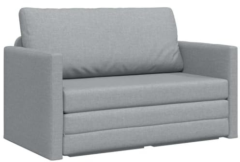 vidaXL Soffsäng Ljusgrå 124 x 71 x 78 cm tyg, Modern vardagsrum, kompakt rektangulär soffa, elegant konvertibel sammetssoffa, slitstark mjuk kontaktyta, funktionell möbel