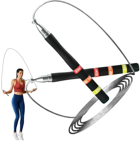 Corde de saut à grande vitesse réglable - cardio à prise confortable - Idéal pour les routines de fitness, la pratique d'endurance, la salle de gym, le chauffage du boxer et l'entraînement