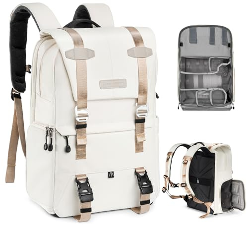 K&F CONCEPT Sac à Dos pour Appareil Photo, Sac Appareil Photo Reflex Grande Capacité résistant à l’eau avec Housse de Pluie pour DSLR Canon Nikon Sony Olympus DJI Drone Portable 15.6''