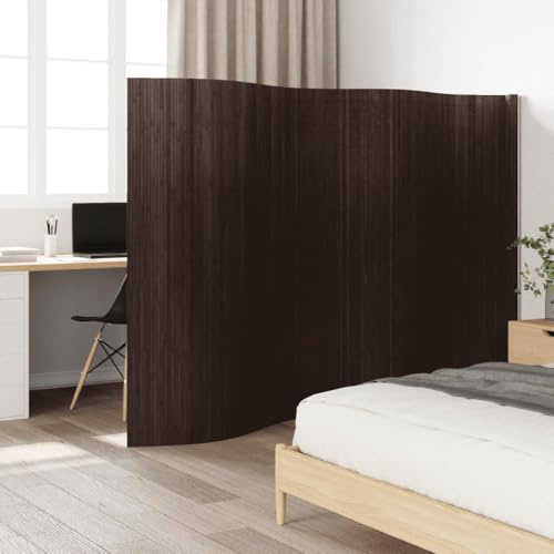 Snsowed Divisorio Ambienti Marrone Scuro 165x400 cm in bambù,Divisorio Ambienti,Separé Divisorio Interno,Paravento da Esterno ed Interno,Pannelli Divisori-377002