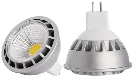 Fengyan Bulbi Domestici, Confezione da 5, lampade LED COB Spotlight AC85-265V 5W E27/E26/GU10/MR16 COB Bulb Lamps(Warm White,MR16 DC12V)