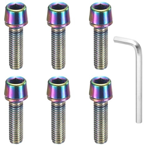 sourcing map Bike Disc Brake Caliper Bolt Hex Bicycle MTB Adapter Screws Bolt with 4mm Hexagon Wrench for Mountain Bike BMX