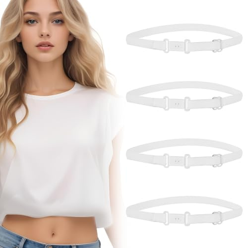 Lot de 4 sangles réglables Crop Tuck - Ceinture élastique - Pour un look tendance et des femmes