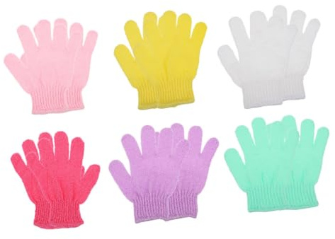 CIYODO 10pcs Exfoliating Finger Cots Shower Glove for Back Scruber Supple Shower Glove Deep Cleaning Five-finger Bathing for Body Scrubs Cleanser Random Color