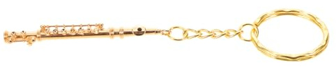 BESTYASH Vintage Metall Flöten-schlüsselanhänger Mini Metallflöte Schlüsselring Ornament Musikinstrument Anhänger Geschenk für Musikliebhaber und Festival Accessoire