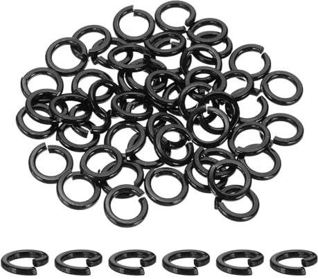 QUARKZMAN Paquete De 50 Arandela De Seguridad Tipo Muelle M6 Negro | Arandelas De Seguridad Partidas De Acero Inoxidable 304, Para Tornillos Automóviles Maquinaria De Construcción