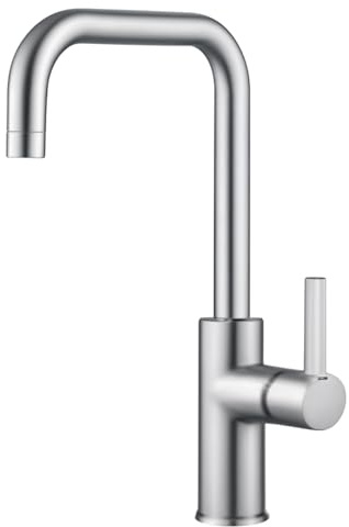 Orsay - Rubinetto miscelatore da cucina orizzontale cromato, maniglia a leva singola, struttura in ottone massiccio, bocca girevole, design moderno