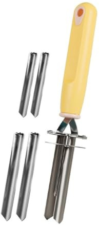 Homeponnew Vide-fruits et dénoyauteurs réglables en acier inoxydable pour pommes, poires, cerises et baies avec poignée ergonomique Vert 23 cm