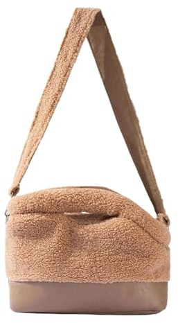 Hundefreundlich Tragetücher Hunde, Reisetasche für kleine Haustiere Katzen Hunde unter 3kg, Katzefreundlich Atmungsaktiv Pet Sling Carrier, Schultergurt Hundetasche, Welpentasche (Coffee,S)