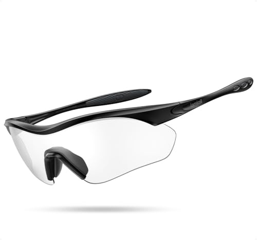Lamicall 2026 polariserade solglasögon – [22 g ultralätt] UV400-skydd, sportglasögon för män, kvinnor, för löpning, körning, vandring med TR90-ram, justerbar näsdyna och böjbara tempel – transparent