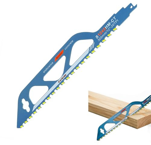 Hållbara sticksågsblad 305 mm S1243HM, sågblad för trä, sten, betong, metall, tegel, träsåg, universellt hålsågblad för batterisågar för renovering och rivningsarbeten