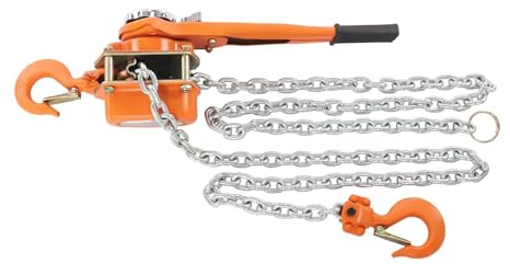 Montacargas eléctrico Polipasto de cadena con palanca manual, color naranja, elevación manual de 1,5 toneladas, altura de 3 m, carga máxima de 3300 libras Polipasto Cabrestante Eléctrico