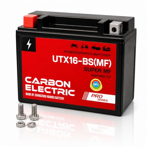 Motorradbatterie YTX16-BS - 14Ah Carbon Electric GEL Akku Quad Motorrad Motorroller