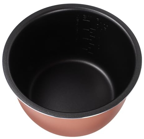 TOPPERFUN Cuve Intérieure de Rechange 4L en Alliage d'Aluminium Antiadhésif | Graduation Intégrée, Couleur Café, Compatible Cuiseur à Riz et Autocuiseur, pour Remplacement de Cuve Abîmée
